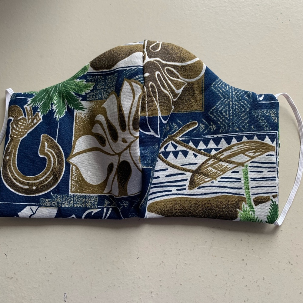 Vintage Hawaiian Print Handmade Mask